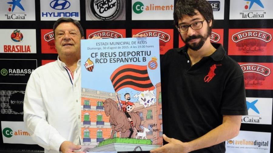 Llastarri y Domènech, con el diseño del primer cartel de la temporada. Foto: Alfredo González