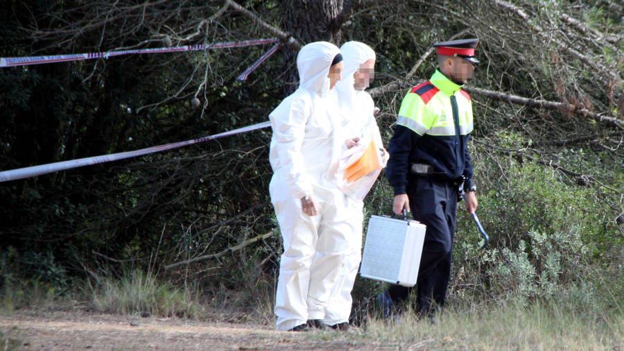 Agents de la Policia Científica en el lloc on es va trobar el cos sense vida de Sara Lozano. FOTO: ACN