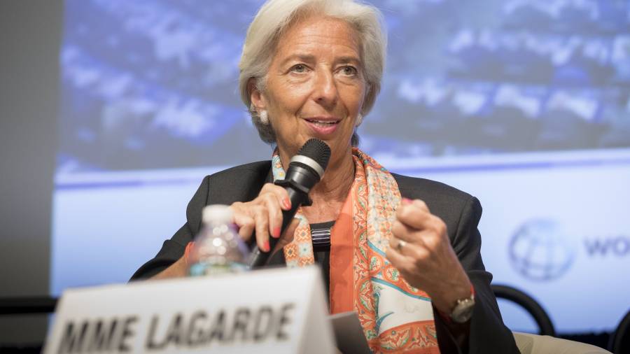 Christine Lagarde, directora del FMI, durante un encuentro como parte de las reuniones de primavera del organismo mundial. FOTO: STEPHEN JAFFE/EFE