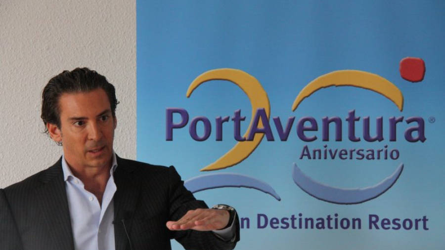 El director general de PortAventura, Luis Hérault, durant la presentació de la 20a temporada del parc temàtic. Foto: ACN