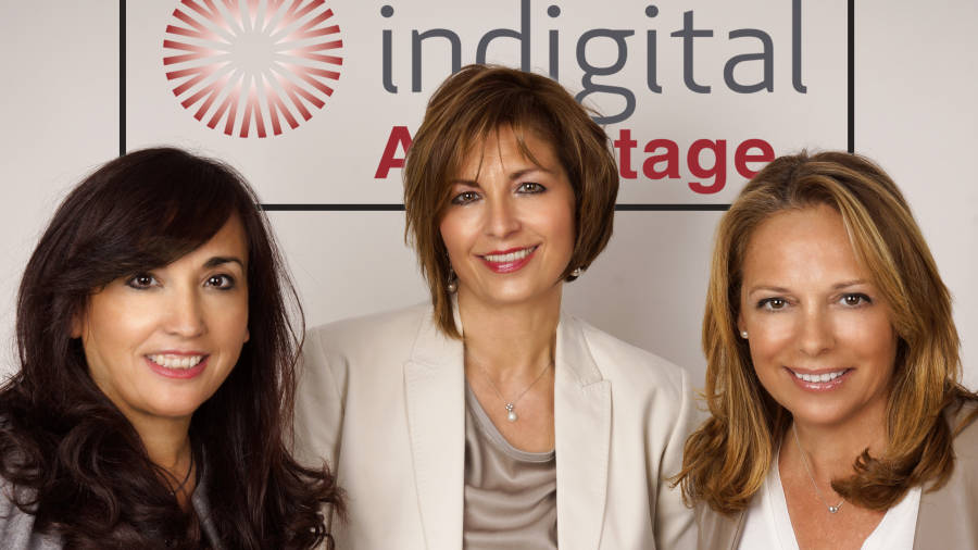 Las tres emprendedoras de la empresa Indigital Advantage, Joana S&aacute;nchez, Sylvia Taudien y Mireia Ranera. Foto: Indigital Advantage. 