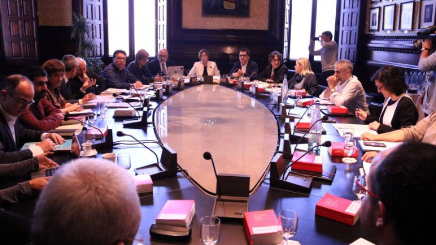 Imatge general de la reunió de la Junta de Portaveus el 7 de març del 2017.