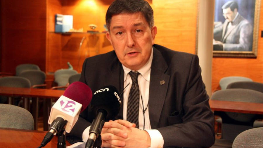 El rector de la URV, Josep Anton Ferré, en la roda de premsa posterior al Consell de Govern. Foto: ACN