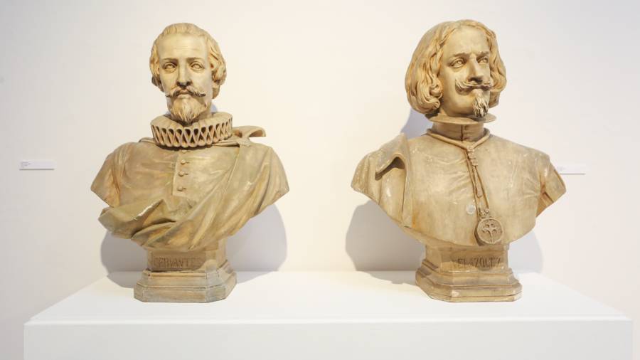 Bustos de Cervantes i Vel&agrave;zquez. Foto: Alba Marin&eacute;.
