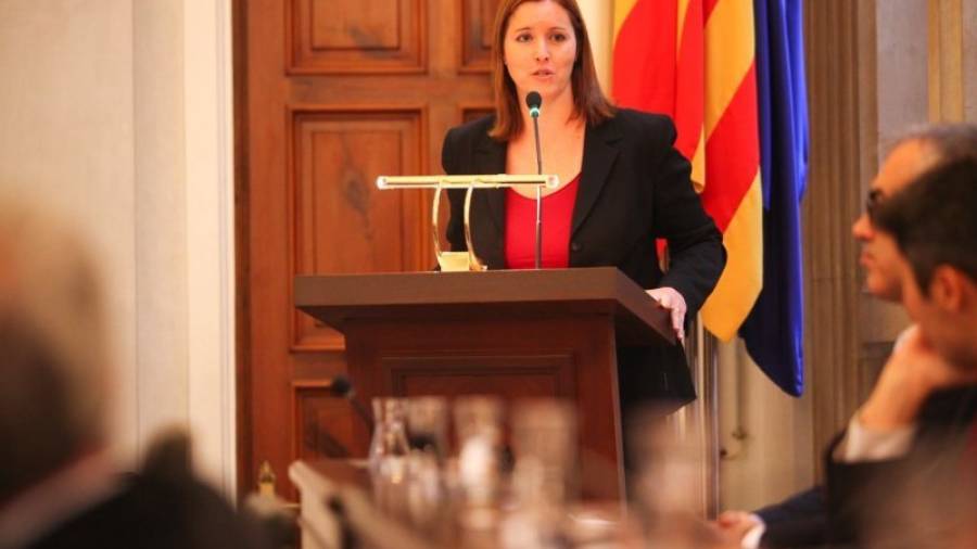 Alícia Alegret durante su última intervención en el pleno del Ayuntamiento de Reus. Foto: A.M./DT