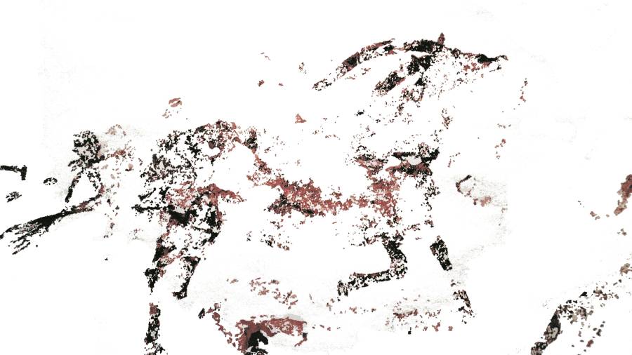 3. Detall de la figura d’una cabra sobre el calc del conjunt de pintures. Foto: ACN