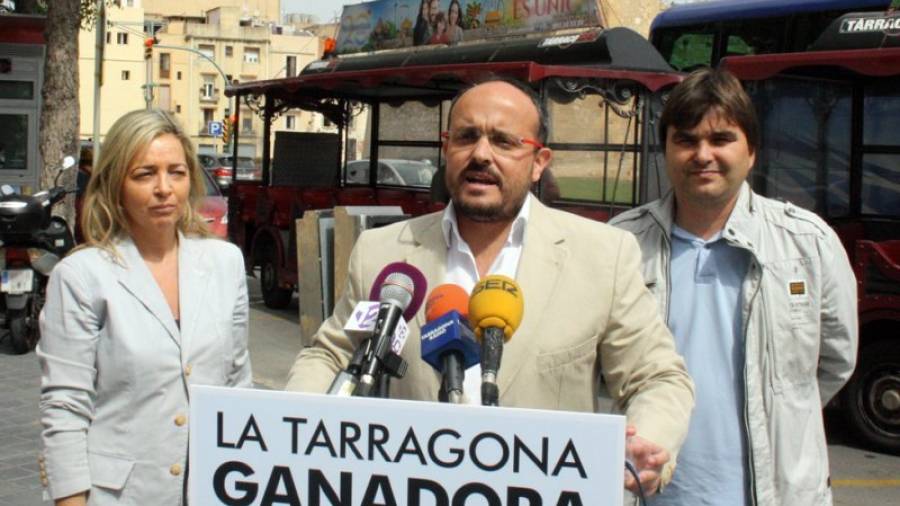 El candidat del PP a Tarragona, Alejandro Fernández, en roda de premsa. Foto: ACN