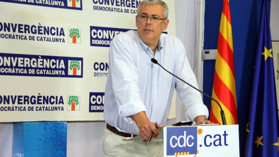 El president local de CDC a Tarragona, Jordi Sendra, durant la presentació de la campanya 'Benvinguts al futur'. Foto: ACN
