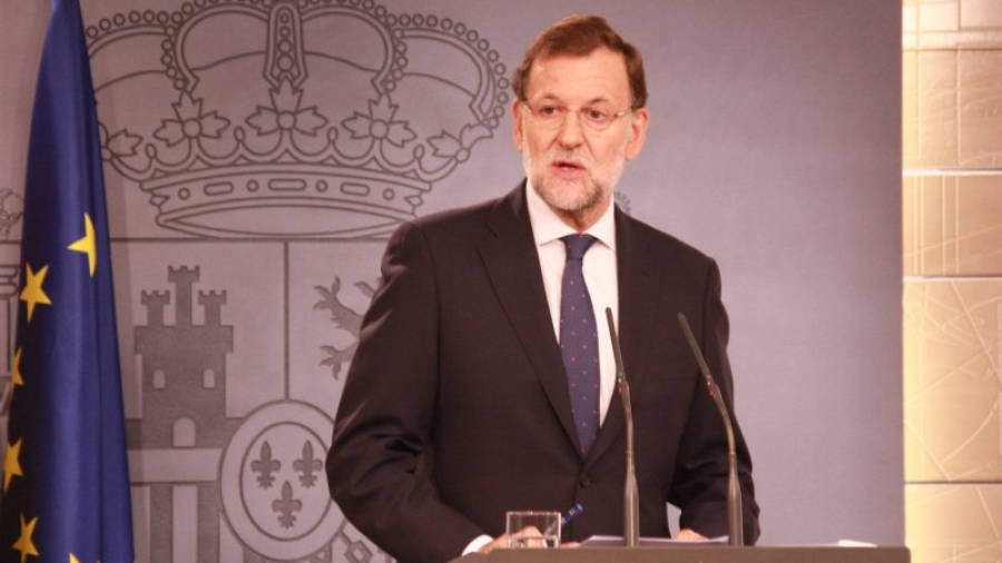 El president del govern espanyol, Mariano Rajoy, en roda de premsa a La Moncloa. Foto: ACN
