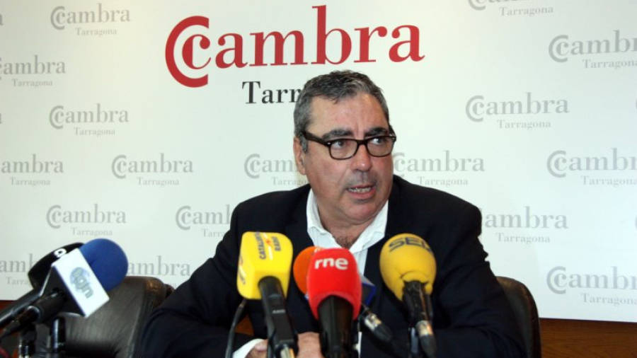 El president de la Cambra de Tarragona, Albert Abelló, aquest dijous en roda de premsa. Foto: ACN