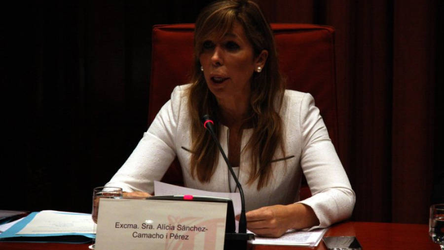 La presidenta del PPC, Alícia Sánchez-Camacho, intervé a la comissió d'investigació antifrau. Foto: ACN