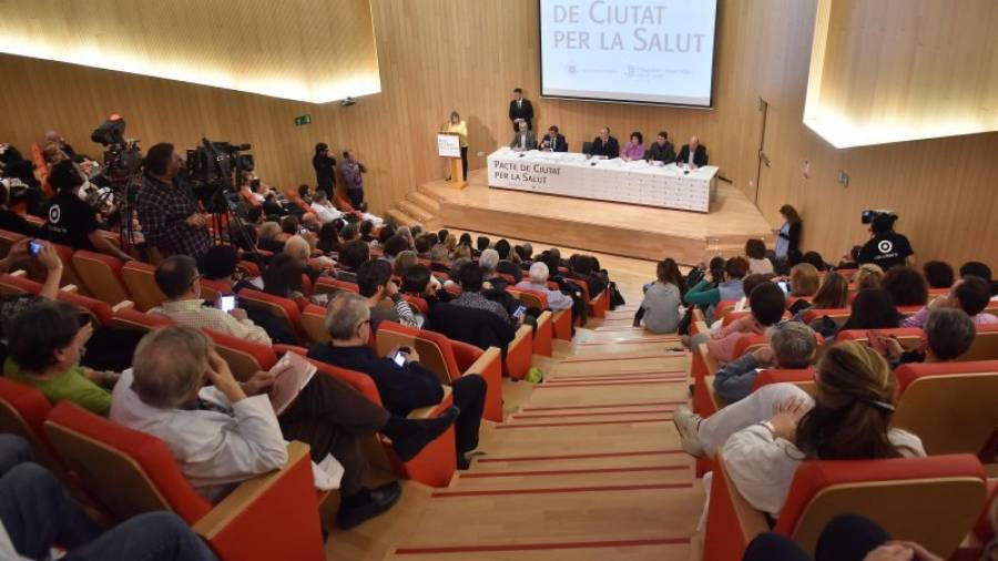 Imagen del acto celebrado este mediodía en el auditorio del Hospital Sant Joan. Foto: A.González