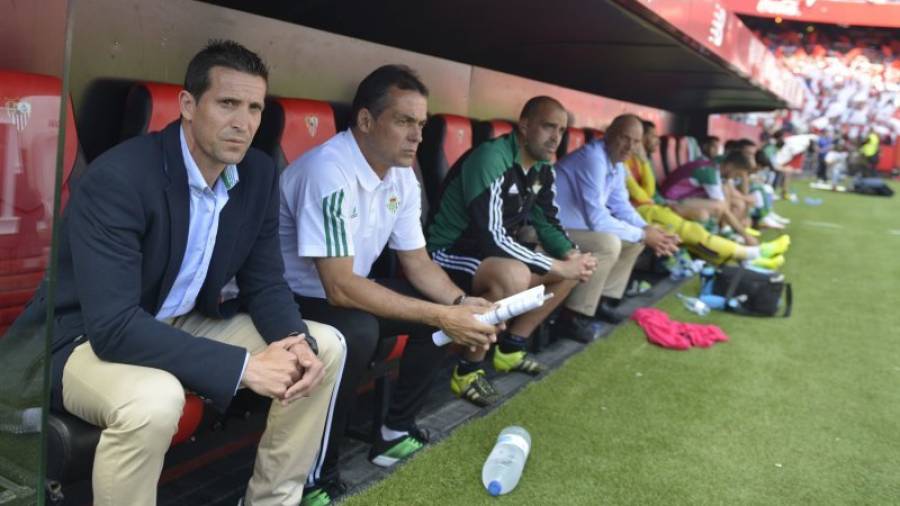 Imagen del técnico grana, el curso pasado en el Pizjuán como entrenador del Betis. Foto: estadio deportivo