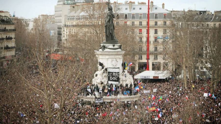 Imagen de la manifestación de París. Foto: EFE