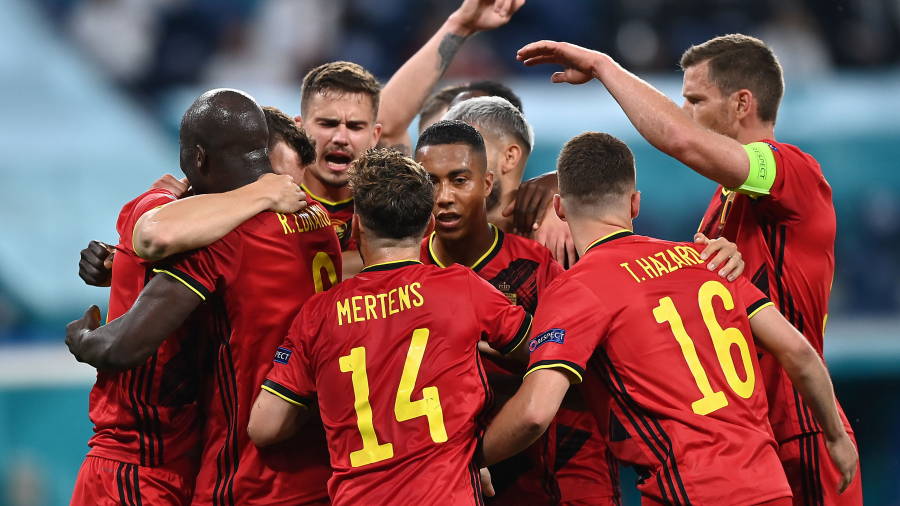 Los belgas celebrando la victoria. FOTO: EFE