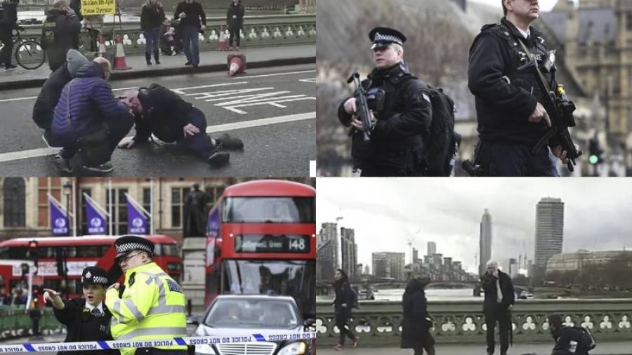 Imágenes de los heridos en el puente de Westminster. Foto: EFE