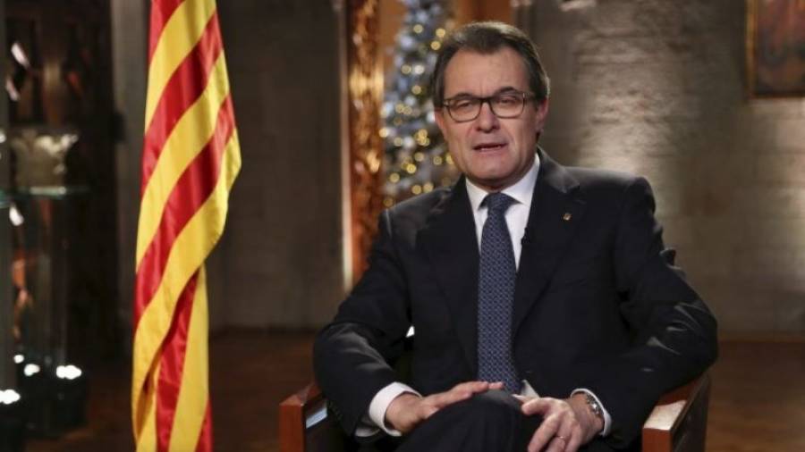 El president de la Generalitat de Catalunya, Artur Mas, durant el discurs institucional de Cap d'Any. Foto: ACN