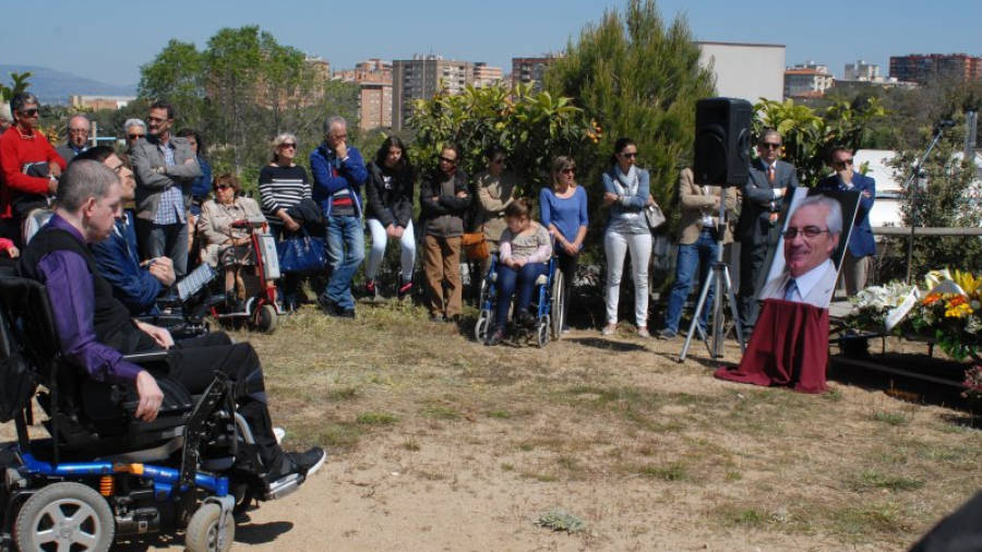 Un retrat del Jaume Marí ha presidit avui l'acte d'acomiadament. Foto: Àngel Juanpere