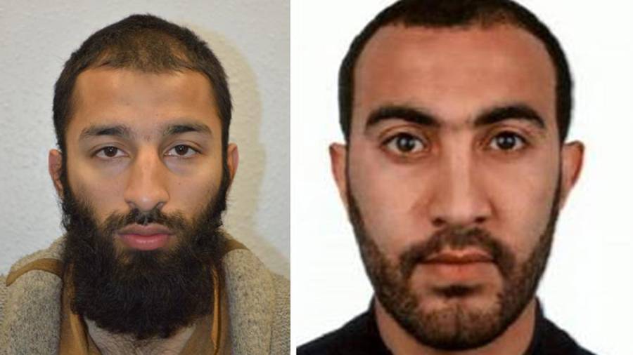 Fotograf&iacute;a por la Polic&iacute;a Metropolitana londinense que muestra a dos de los tres terroristas que perpetraron un ataque en Londres. Foto: EFE