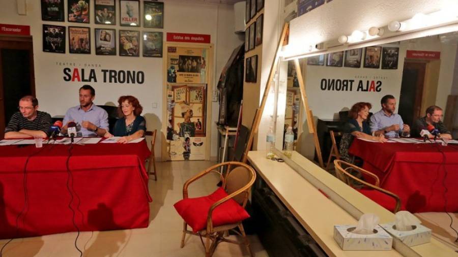Oriol Grau, Joan Negrié y Paloma Arza en la presentació de la temporada 2015 de la Sala Trono de Tarragona. Foto: arxiu