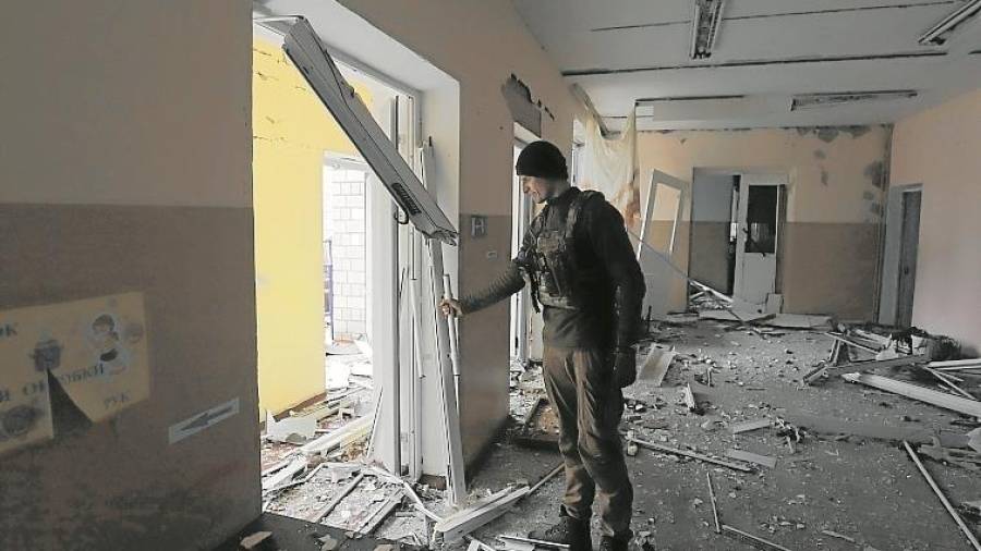 El colegio de Kuhari, destruido a finales de marzo. Foto: Efe