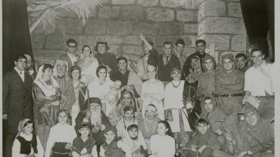 Actors representants d''Els Pastorets' de Montblanc de 1966. L'obra s'escenifica ininterrompudament des de 1939. Foto: Cedida