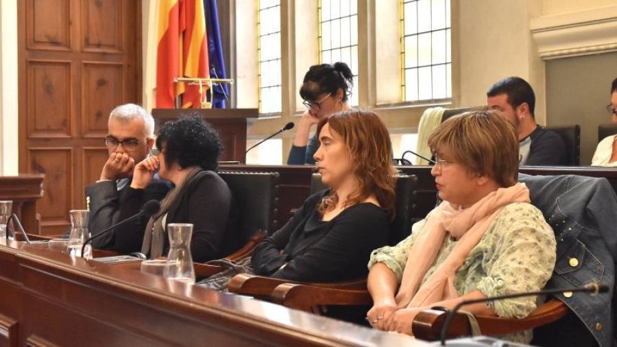Los concejales socialistas hoy en el pleno de Reus. Foto: Alfredo González