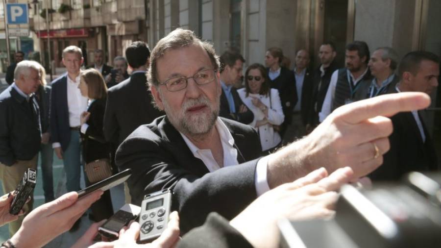 Mariano Rajoy regresó ayer a Pontevedra con el convencimiento de que le retirarán el título de ´non grato´. Foto: EFE