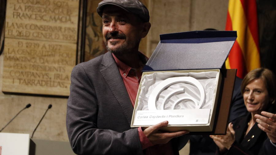 Carles Capdevila recollint el Premi Nacional de Comunicació al Palau de la Generalitat, el passat dilluns 14 de novembre. Foto: ACN