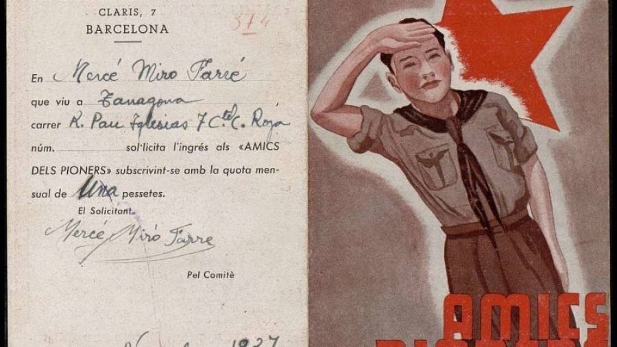 Solicitud de ingreso de la tarraconense Mercé Miró en los ´Amics dels Pioners´ (scouts) en noviembre de 1937. Fotos: arxiu nacional de catalunya