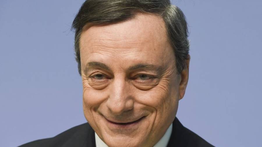 El presidente del Banco Central Europeo (BCE), Mario Draghi, durante la rueda de prensa celebrada en Fráncfort, Alemania. EFE/ARNE DEDERT