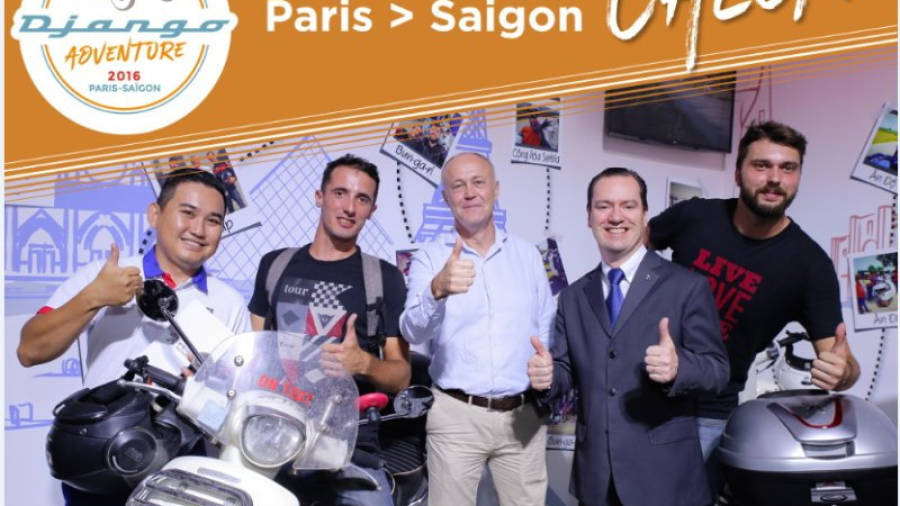 París-Saigon con Peugeot Scooters.
