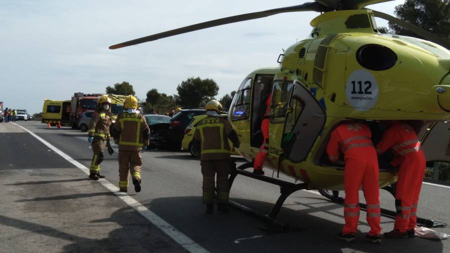 Uno de los heridos ha tenido que ser evacuado en helicóptero. Foto: Cedida