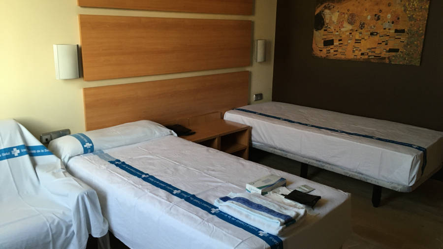 Una habitación del SB Express de Tarragona, preparada para recibir a un paciente. FOTO: N.M.