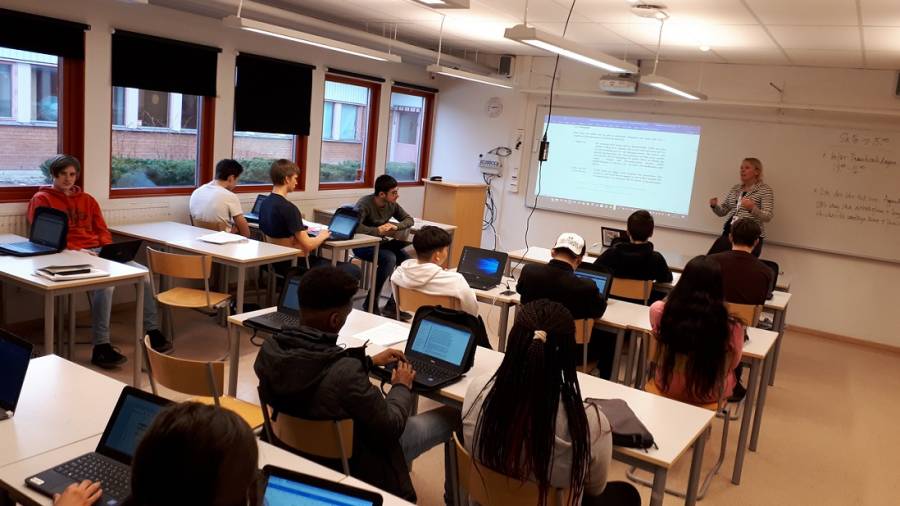 Imagen de una de las clases que visitaron en Suecia.