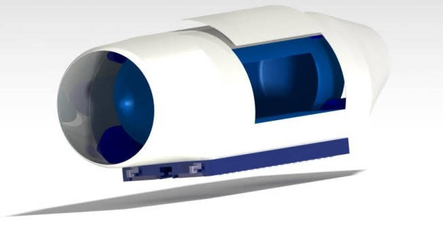 El pod (o vaina o vag&oacute;n) dise&ntilde;ado por la tarraconense Lola L&oacute;pez para el proyecto de Hyperloop.