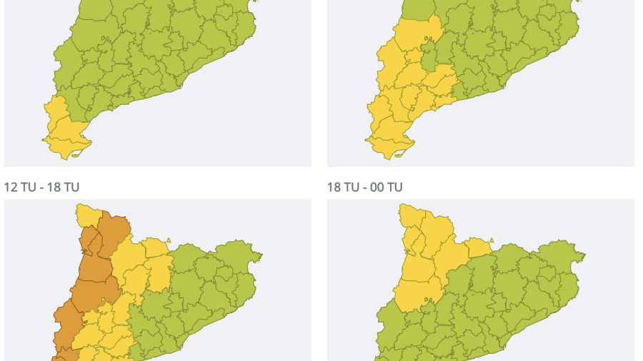 Imagen de la evolución del temporal en Catalunya. Meteocat