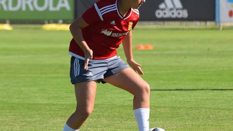 La ebrense Emma Martín durante un entrenamiento con la Selección Española. FOTO: cedida