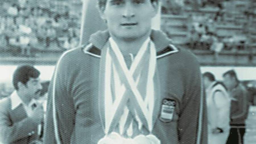 Santi Esteva, con sus  cuatro oros y dos platas de Argel’1975. Foto: Cedida