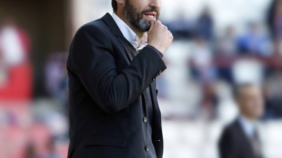 El técnico del Nàstic, Vicente Moreo, habló ayer del partido ante el Almería, de mañana. Foto: Pere Ferré