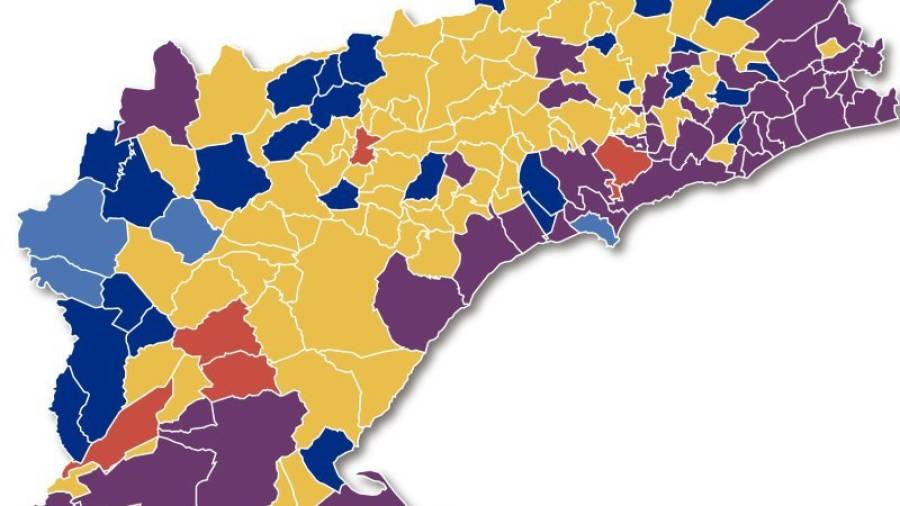 El mapa del 20-D se ha polarizado. ERC ha visto aumentada su hegemonía en el interior mientras que En Comú Podem se hace fuerte en la costa. Ciudadanos es el único partido que no logra ganar en ningún municipio.