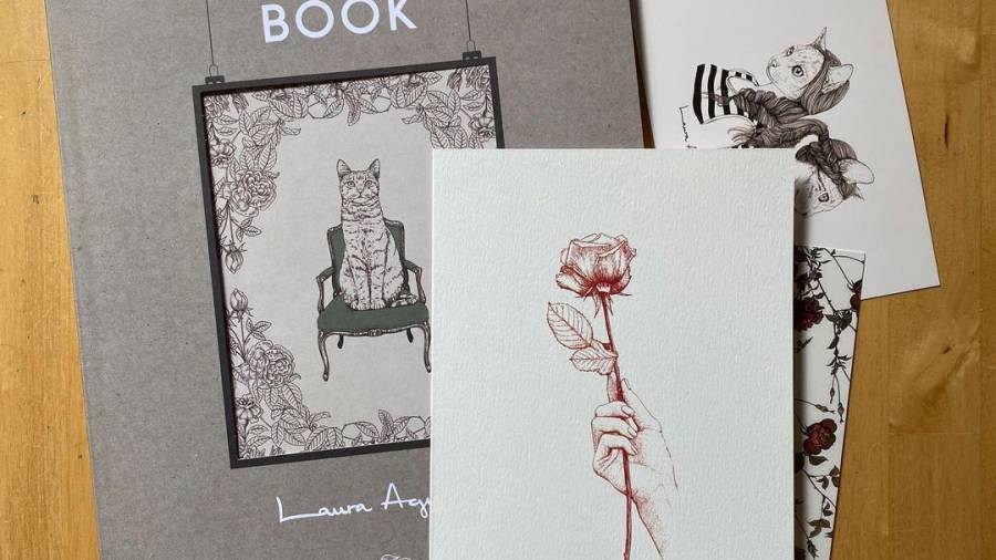Las delicadas lámicas de la ilustradora catalana Laura Agustí, llenas de flores y gatitos, ahora disponibles en un libro. FOTO: TWITTER LUNWERG