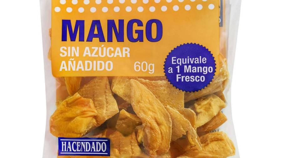 Imagen del mango deshidratado de Mercadona. Cedida
