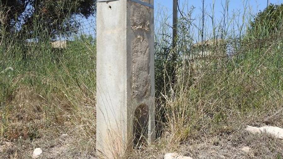 El ave a los pies de la torre el&eacute;ctrica.