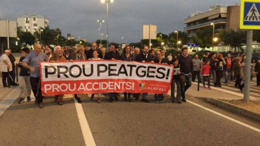 Las protestas contra el peaje de la C-32 en el Baix Penedès son reiteradas.