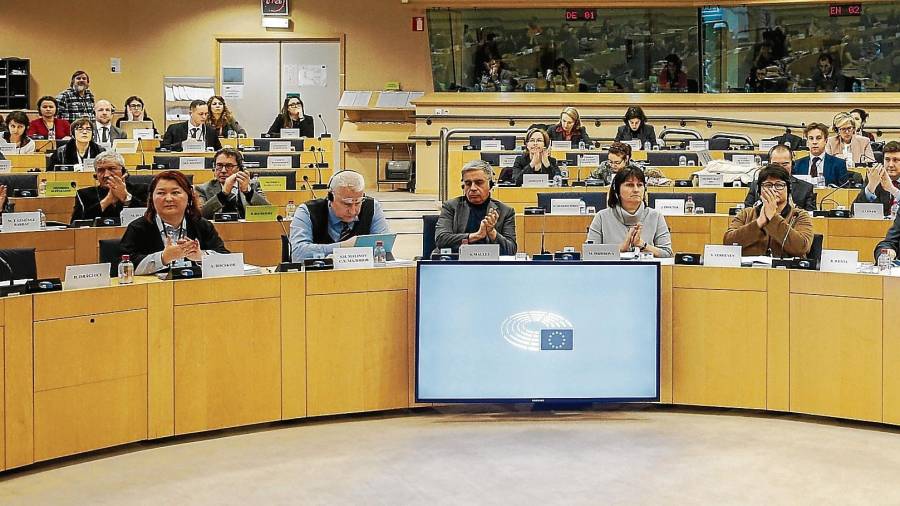 Imagen de la comisión de Cultura y Educación del Parlamento Europeo, que el pasado 11 de julio aprobó una enmienda pafra los Juegos de Taragona. FOTO: ft