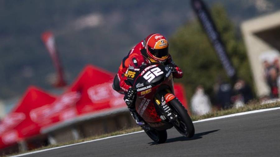 El piloto ebrense, Jeremy Alcoba, durante los entrenos en el Algarve. FOTO: Gresini Racing