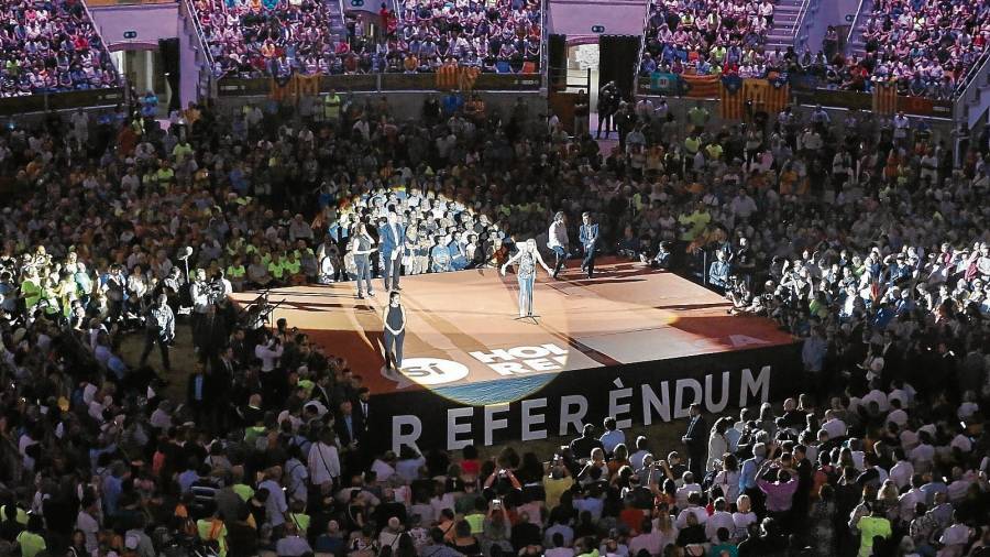 El acto se celebró el pasado 14 de septiembre en la TAP en lo que era el inicio de la campaña proreferéndum del 1 de octubre. FOTO: Pere Ferré/DT