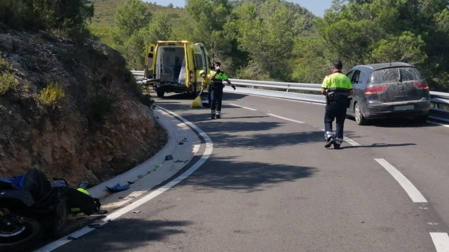 Imatge de l’accident mortal de dissabte a Sant Jaume dels Domenys. FOTO: DT