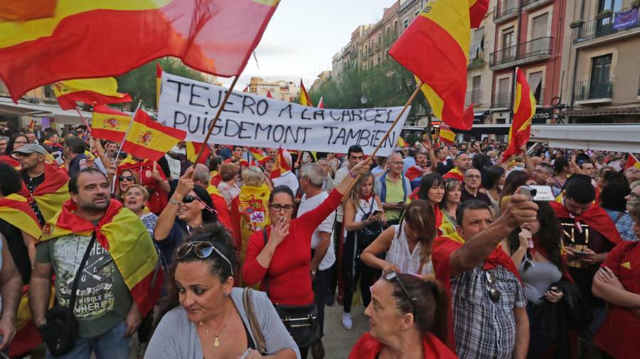Imagen de archivo de una manifestación españolista. Foto: Lluís Milián